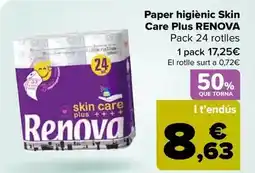 Carrefour Renova - papel higiénico skin care plus oferta