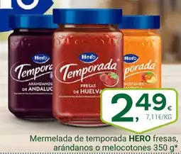 Supermercados Dani HERO Mermelada de temporada fresas, arándanos o melocotones oferta