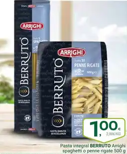 Supermercados Dani BERRUTO Pasta integral Arrighi spaghetti o penne rigate oferta
