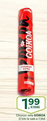 Supermercados Dani GOIKOA Chorizo vela oferta