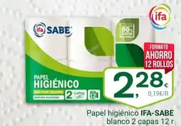 Supermercados Dani IFA-SABE Papel higiénico blanco 2 capas 12 r oferta