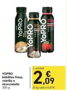 Carrefour Express YOPRO bebibles fresa, vainilla o stracciatella oferta