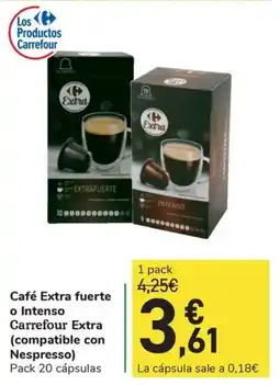 Carrefour Express Café Extra fuerte o Intenso Carrefour Extra (compatible con Nespresso) oferta