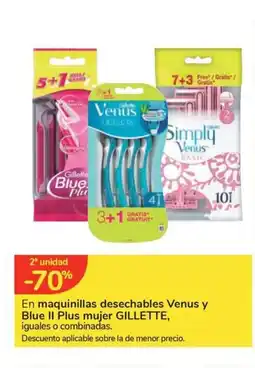 Carrefour Express GILLETTE En maquinillas desechables venus y blue ii plus mujer oferta