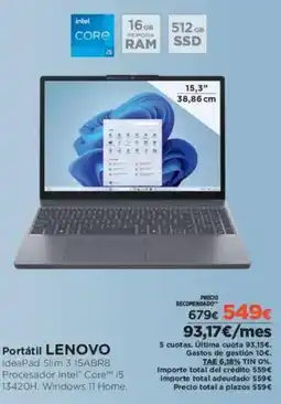 El Corte Inglés LENOVO Portátil oferta