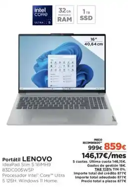 El Corte Inglés LENOVO Portátil oferta