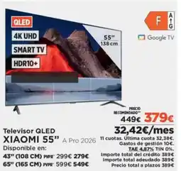 El Corte Inglés XIAOMI 55" Televisor QLED oferta