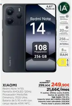 El Corte Inglés XIAOMI Redmi Note 14 5G oferta