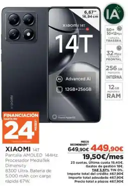 El Corte Inglés XIAOMI 14t pantalla amoled 144hz oferta