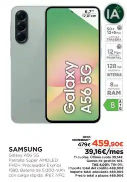 El Corte Inglés SAMSUNG Galaxy A56 5G oferta
