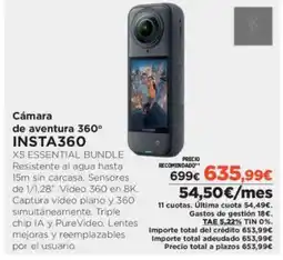 El Corte Inglés Cámara de aventura 360° INSTA360 oferta