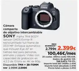 El Corte Inglés SONY Cámara compacta de objetivo intercambiable oferta