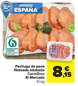 Carrefour Market Pechuga de pavo fileteada adobada Carrefour oferta
