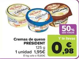 Carrefour Market PRÉSIDENT Cremas de queso oferta