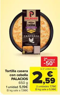 Carrefour Market PALACIOS Tortilla casera con cebolla oferta