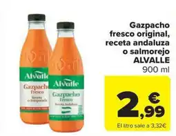 Carrefour Market ALVALLE Gazpacho fresco original, receta andaluza o salmorejo oferta