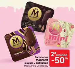 Carrefour Market MAGNUM En helados Double y Collection oferta