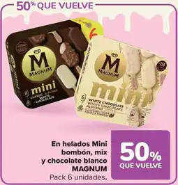 Carrefour Market MAGNUM En helados Mini bombón, mix y chocolate blanco oferta
