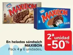 Carrefour Market MAXIBON En helados sándwich oferta