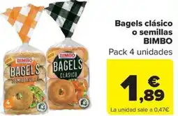 Carrefour Market BIMBO Bagels clásico o semillas oferta