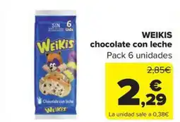 Carrefour Market WEIKIS chocolate con leche oferta