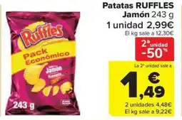 Carrefour Market RUFFLES Patatas Jamón oferta