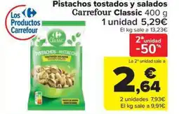 Carrefour Market Pistachos tostados y salados Carrefour Classic oferta