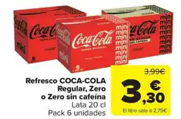 Carrefour Market COCA-COLA Refresco Regular, Zero o Zero sin cafeína oferta