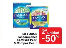 Carrefour Market TAMPAX En todos los tampones pearl & compak pearl. oferta
