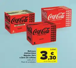 Carrefour Market COCA-COLA Refresco Regular, Zero o Zero sin cafeína oferta