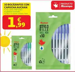 Alcampo AUCHAN 10 bolígrafos con capucha oferta