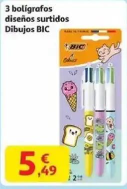 Alcampo BIC 3 bolígrafos diseños surtidos Dibujos oferta