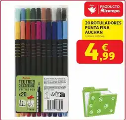 Alcampo AUCHAN 20 rotuladores punta fina oferta