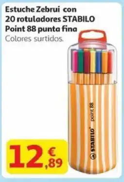 Alcampo STABILO Estuche Zebrui con 20 rotuladores Point 88 punta fina oferta