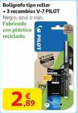 Alcampo PILOT Bolígrafo tipo roller +3 recambios V-7 oferta