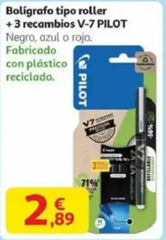 Alcampo PILOT Bolígrafo tipo roller +3 recambios V-7 oferta