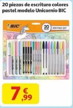 Alcampo BIC 20 piezas de escritura colores pastel modelo Unicornio oferta