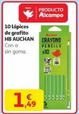 Alcampo HB AUCHAN 10 lápices de grafito oferta