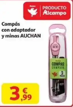Alcampo AUCHAN Compás con adaptador y minas oferta