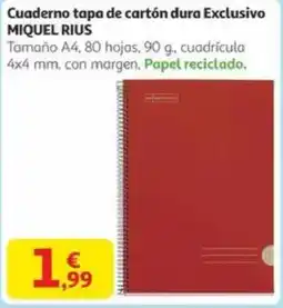 Alcampo Cuaderno tapa de cartón dura exclusivo miquel rius oferta