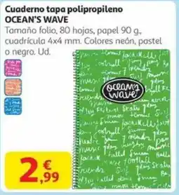 Alcampo OCEAN'S WAVE Cuaderno tapa polipropileno oferta