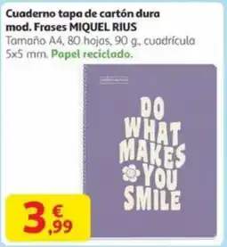 Alcampo MIQUEL RIUS Cuaderno tapa de cartón dura mod. Frases oferta