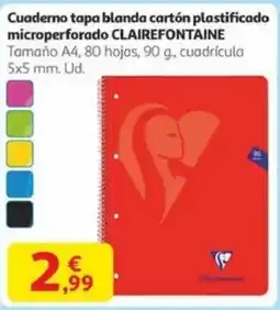 Alcampo CLAIREFONTAINE Cuaderno tapa blanda cartón plastificado microperforado oferta