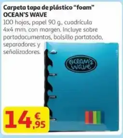 Alcampo OCEAN'S WAVE Carpeta tapa de plástico "foam" oferta