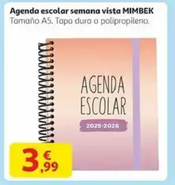 Alcampo MIMBEK Agenda escolar semana vista oferta