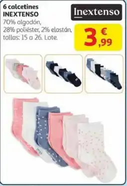 Alcampo INEXTENSO 6 calcetines oferta