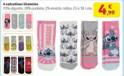 Alcampo 4 calcetines licencias oferta