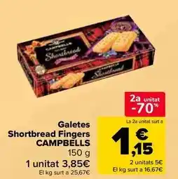 Carrefour Campbell's - galletas shortbread fingers oferta