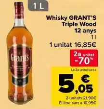 Carrefour Grant's - whisky triple wood 12 anos oferta