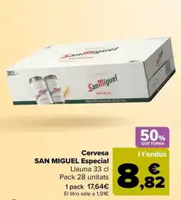 Carrefour San miguel - cerveza especial oferta